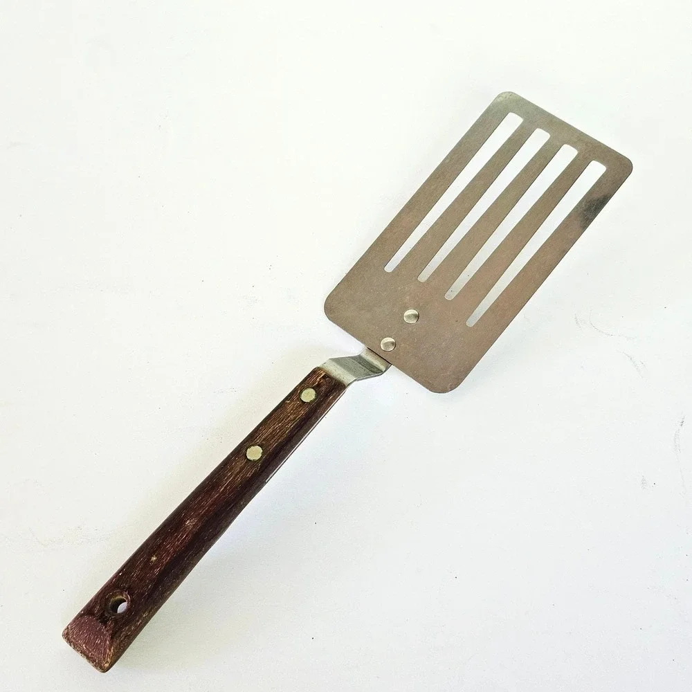 Vintage Prestige Spatula Stainless Steel Wood Handle Made in England Farmhouse